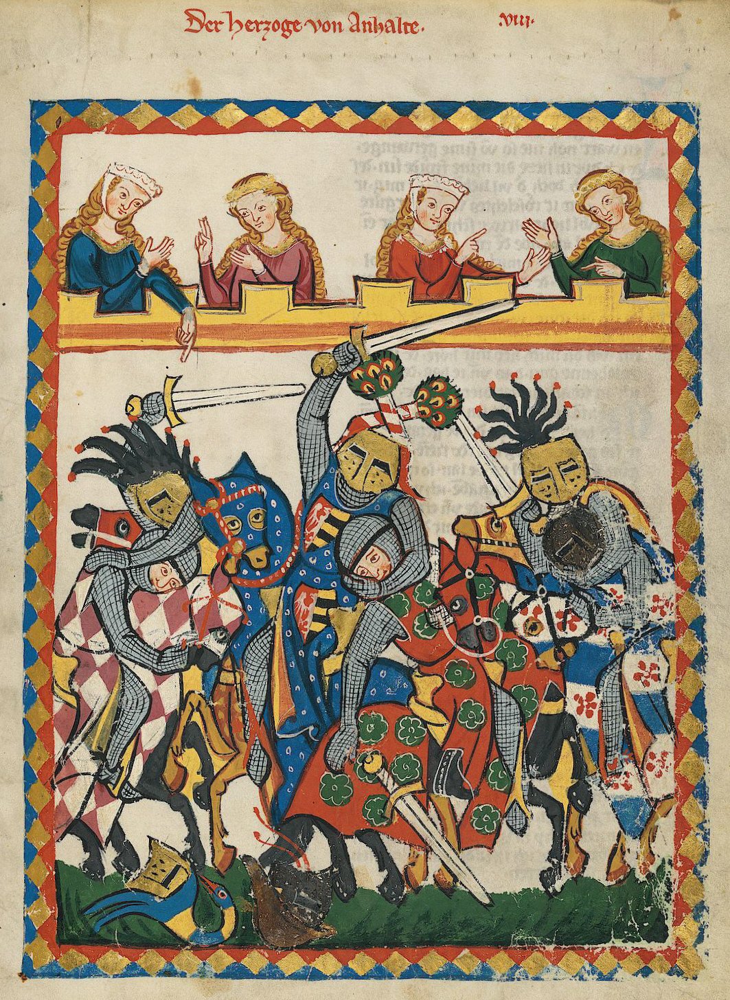Illumination of Henry I engaged in a tournament