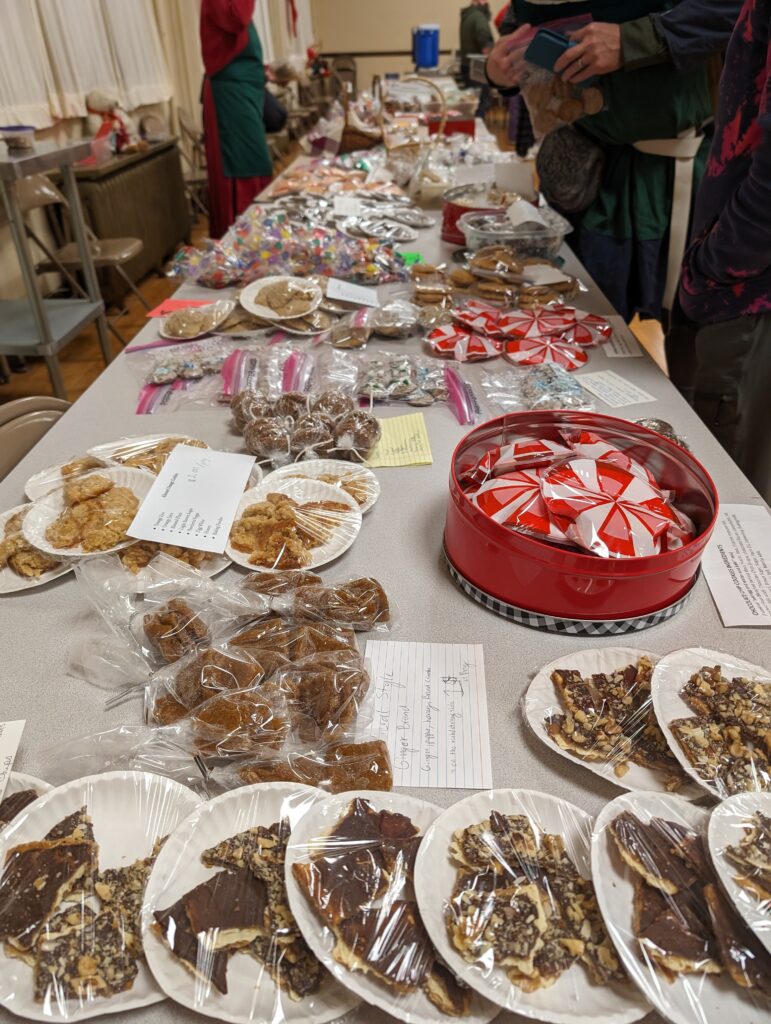 Cookie table from the 2023 holiday bake sale