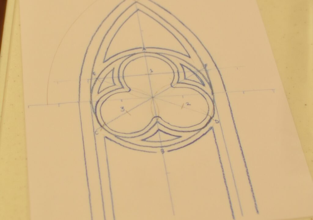 An example of a window from Helen's architectural drafting class.